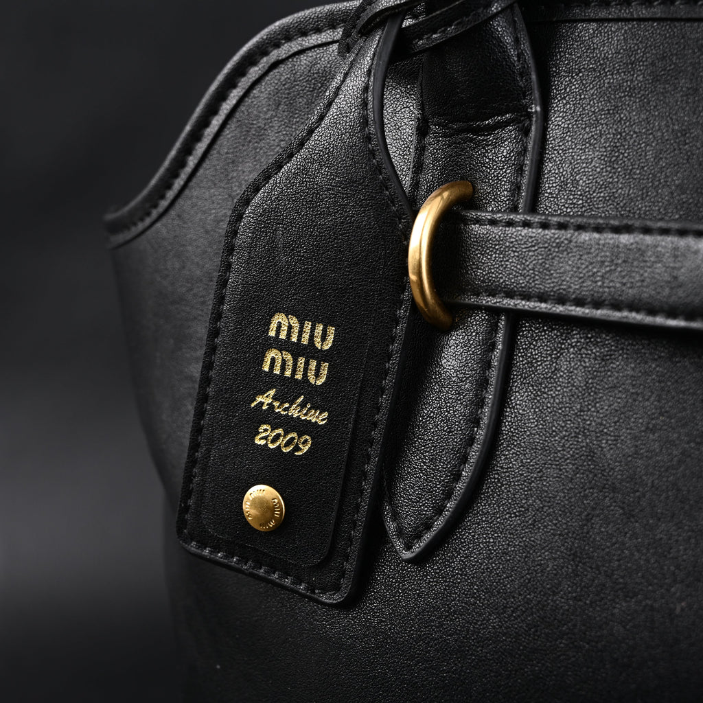 Miu Miu Leather Tote Bag – Classic Black — view 11