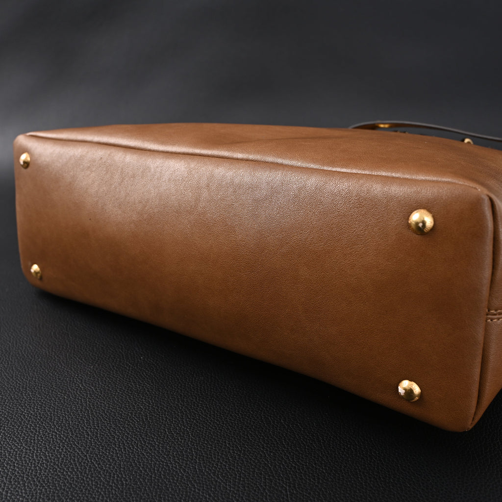 Miu Miu Leather Tote Bag – Elegant Caramel Brown — view 9