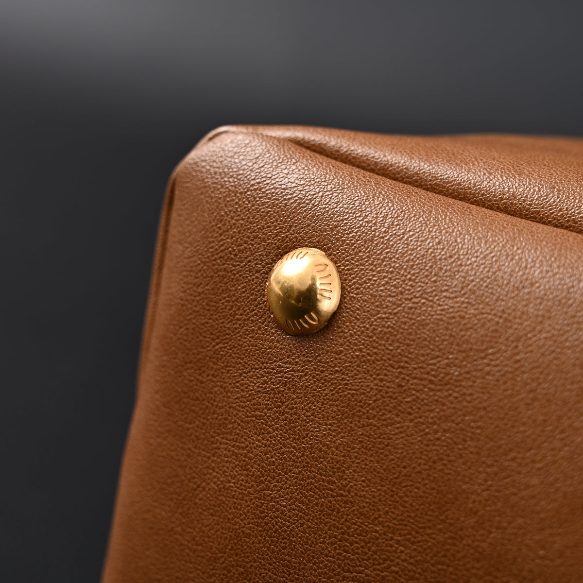 Miu Miu Leather Tote Bag – Elegant Caramel Brown — view 10