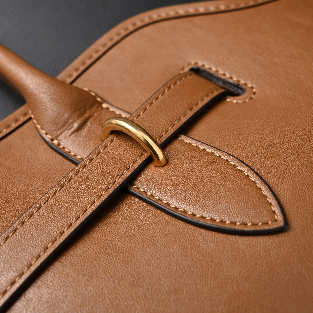 Miu Miu Leather Tote Bag – Elegant Caramel Brown — view 14