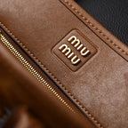 Miu Miu Leather Tote Bag – Elegant Caramel Brown — view 17