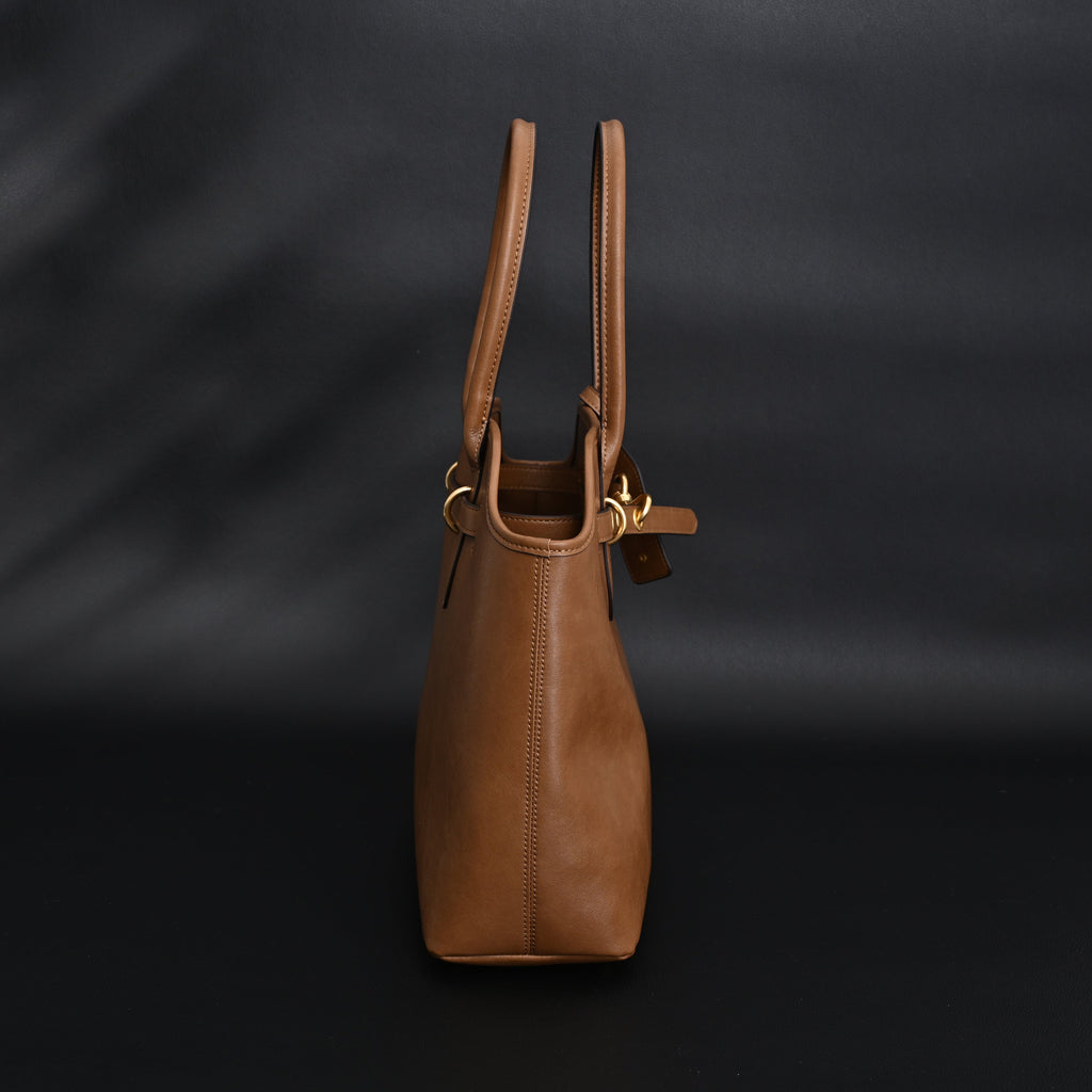 Miu Miu Leather Tote Bag – Elegant Caramel Brown — view 7