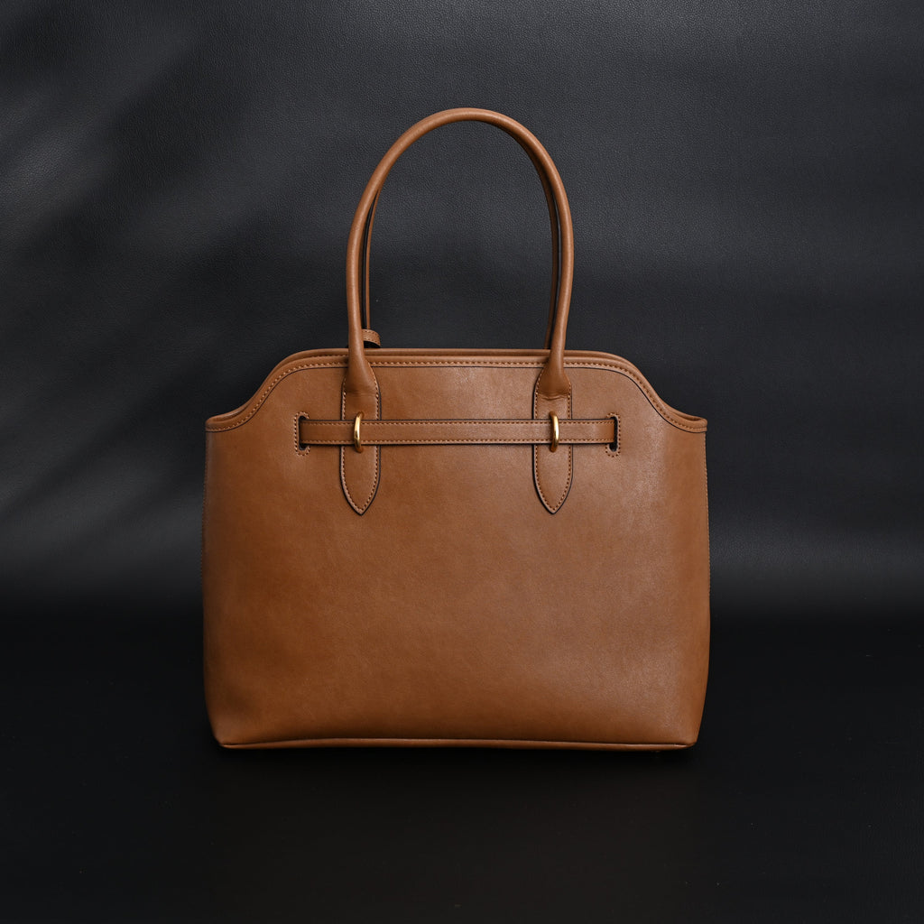 Miu Miu Leather Tote Bag – Elegant Caramel Brown — view 6