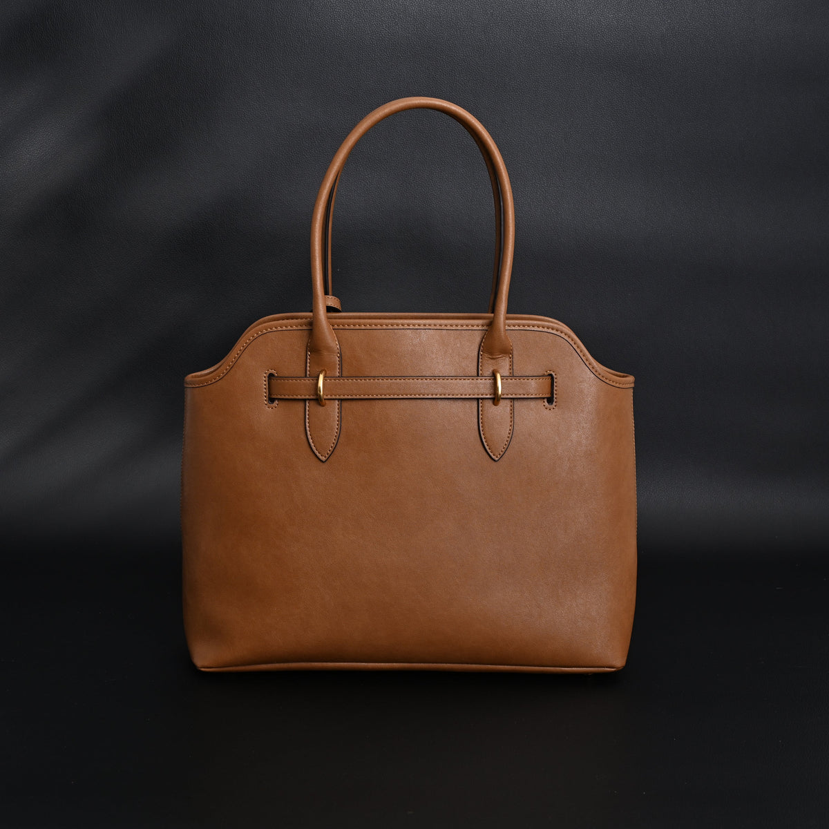 Miu Miu Leather Tote Bag – Elegant Caramel Brown — view 6