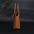 Miu Miu Leather Tote Bag – Elegant Caramel Brown — view 8