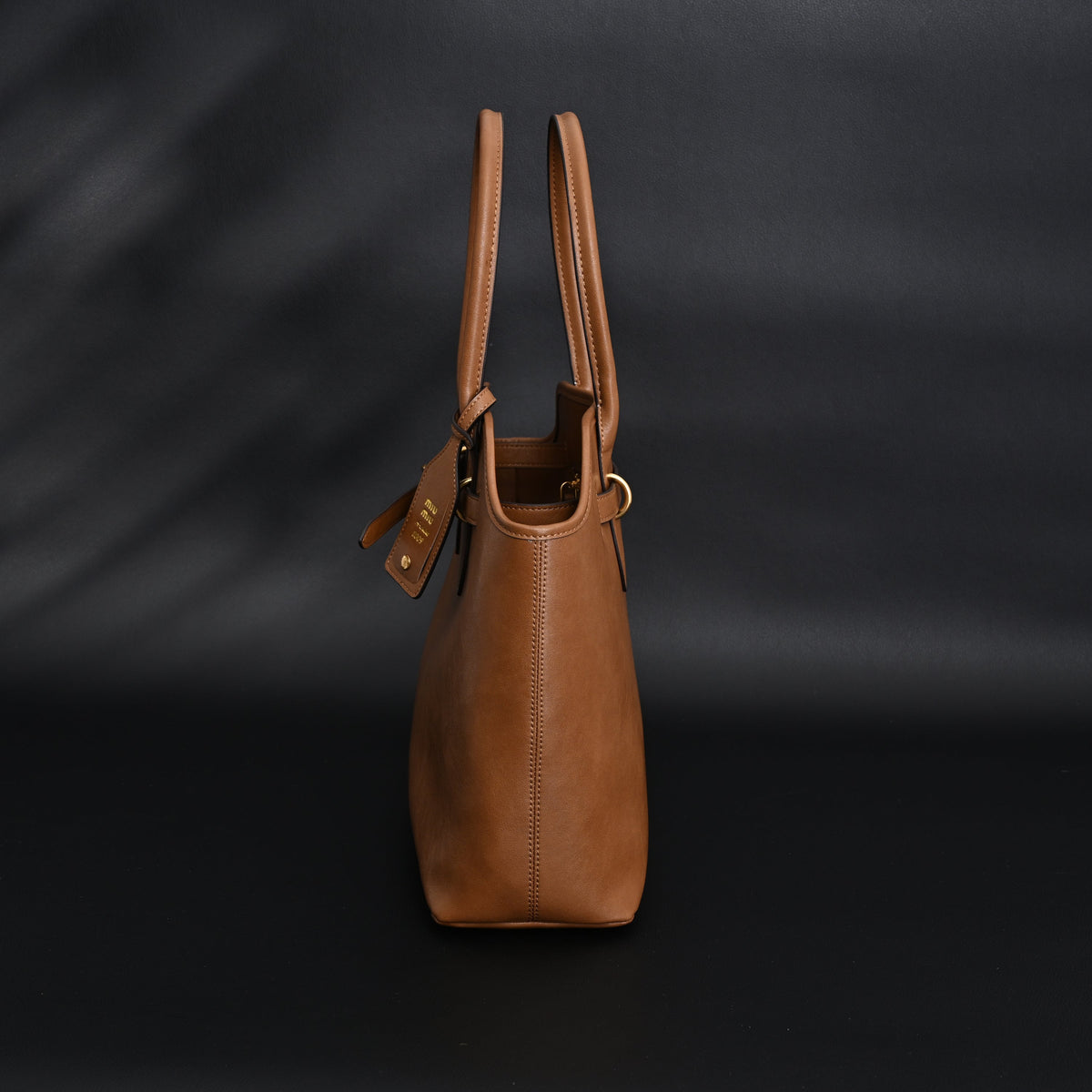 Miu Miu Leather Tote Bag – Elegant Caramel Brown — view 8