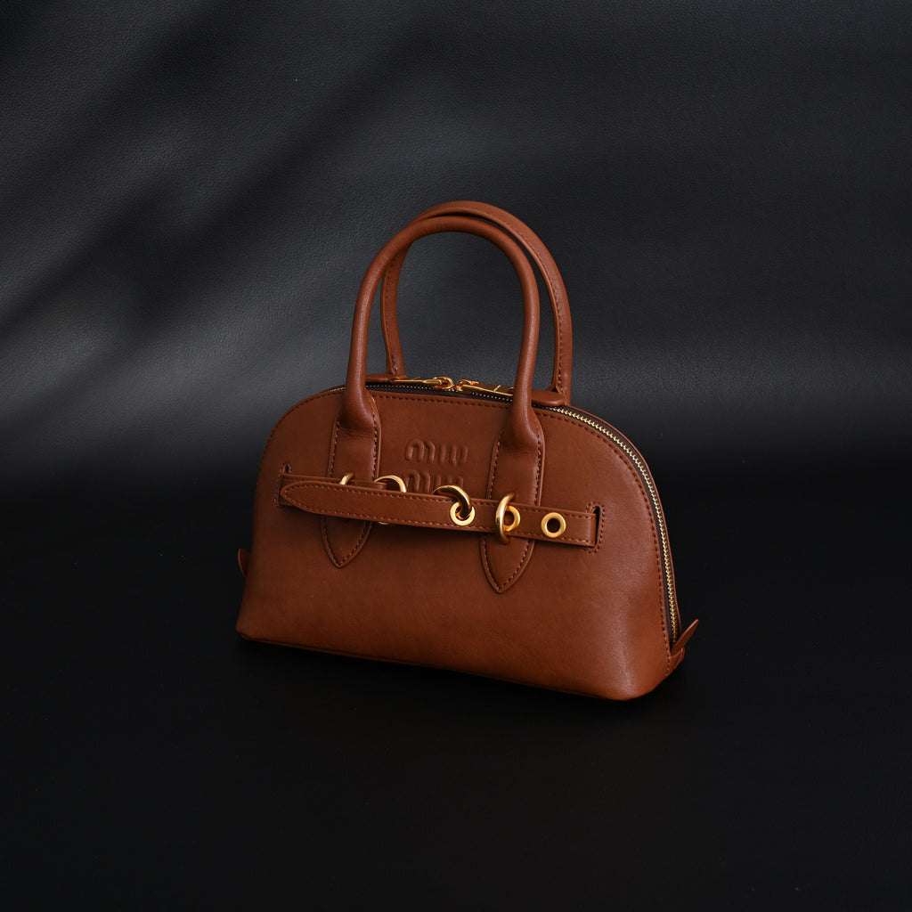 Gucci Horsebit 1955 Brown Leather Top Handle Bag - Classic Brown with Rich Texture — view 5