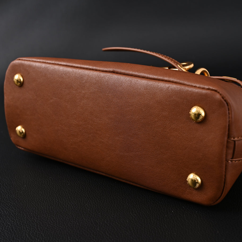 Gucci Horsebit 1955 Brown Leather Top Handle Bag - Classic Brown with Rich Texture — view 9
