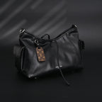 Louis Vuitton Montaigne Black Mahina Leather Shoulder Bag — view 10