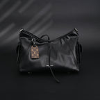 Louis Vuitton Montaigne Black Mahina Leather Shoulder Bag — view 7