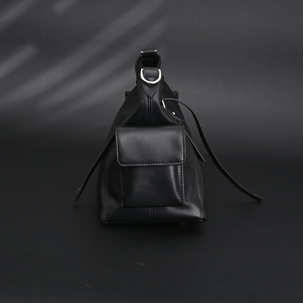Louis Vuitton Montaigne Black Mahina Leather Shoulder Bag — view 13