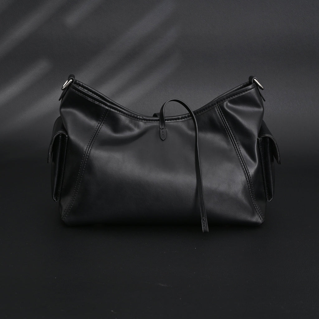 Louis Vuitton Montaigne Black Mahina Leather Shoulder Bag — view 11