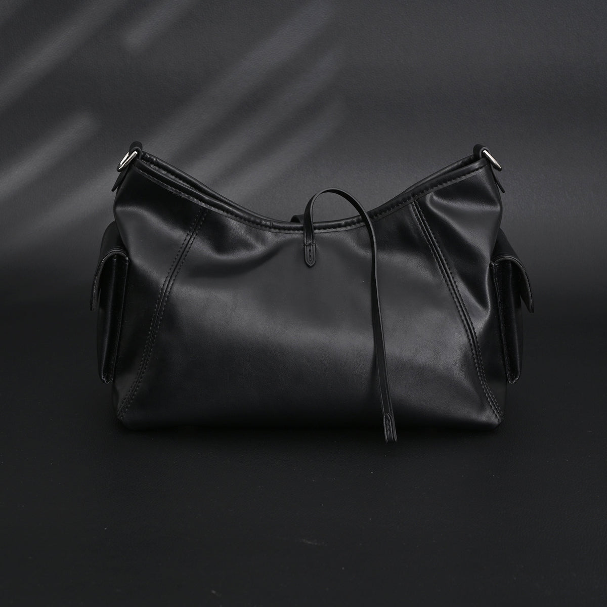 Louis Vuitton Montaigne Black Mahina Leather Shoulder Bag — view 11