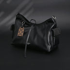 Louis Vuitton Montaigne Black Mahina Leather Shoulder Bag — view 9