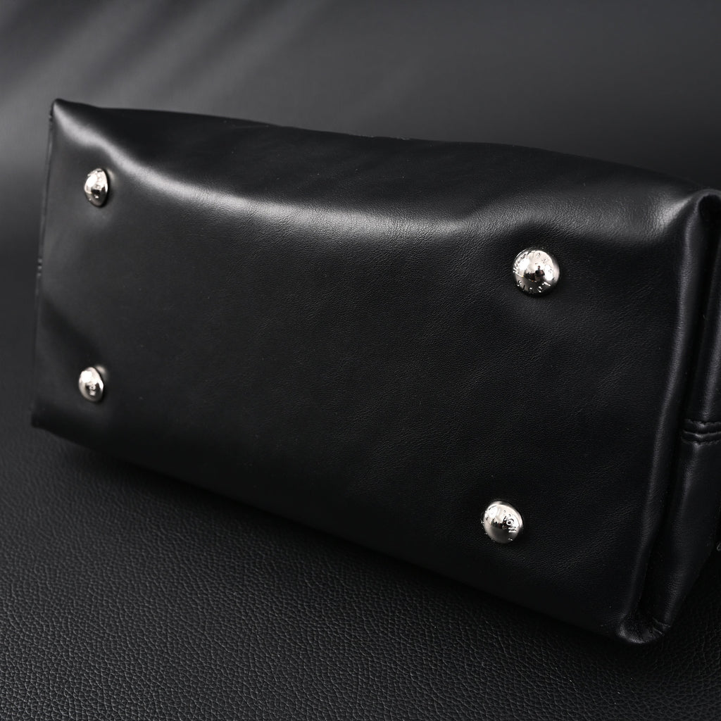 Louis Vuitton Montaigne Black Mahina Leather Shoulder Bag — view 2