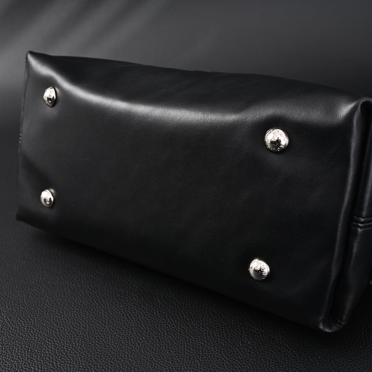 Louis Vuitton Montaigne Black Mahina Leather Shoulder Bag — view 2
