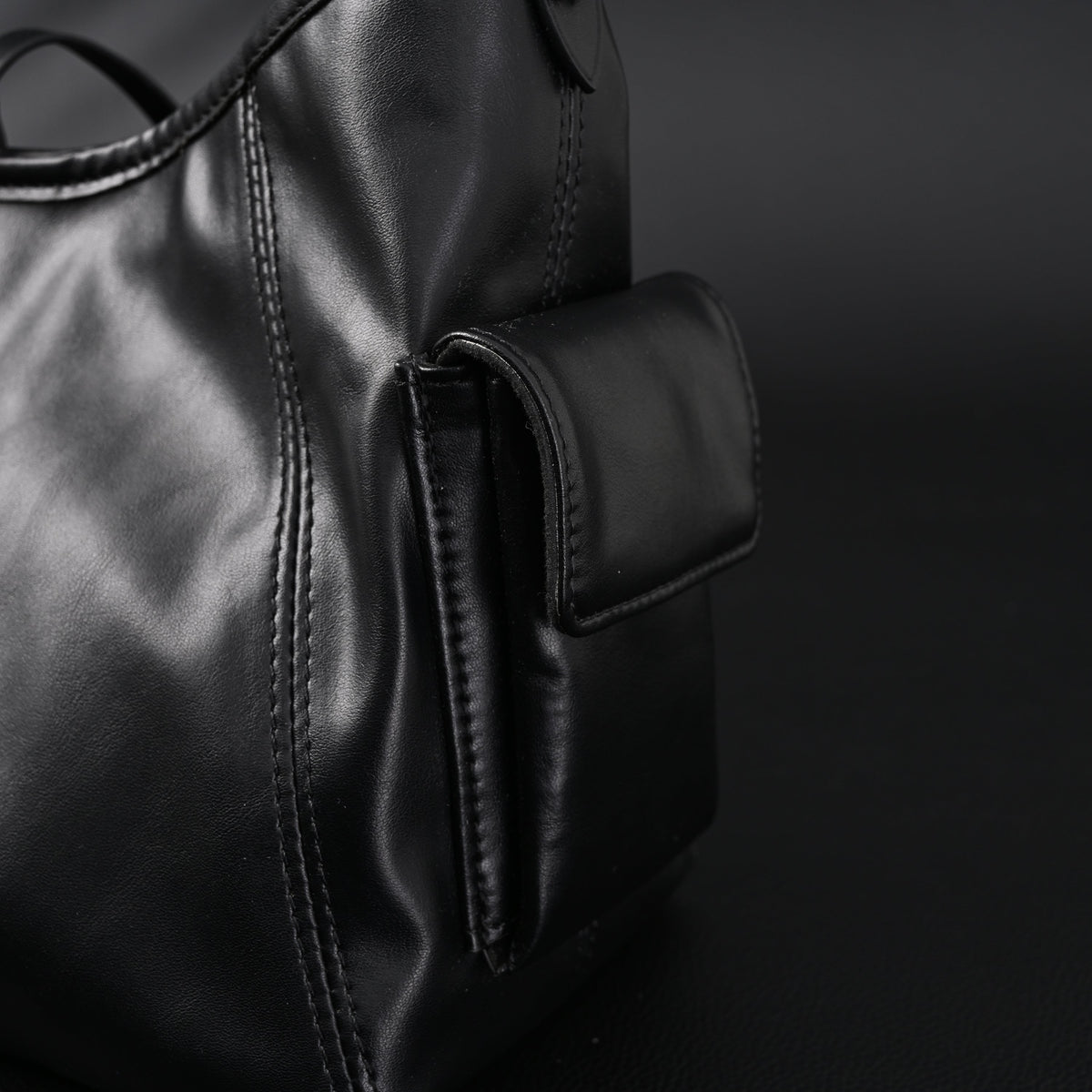 Louis Vuitton Montaigne Black Mahina Leather Shoulder Bag — view 15