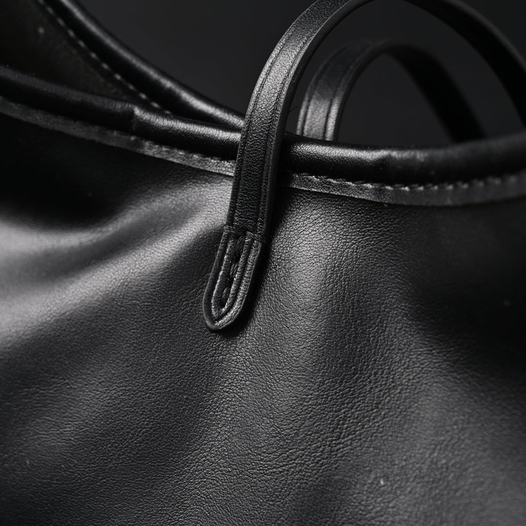 Louis Vuitton Montaigne Black Mahina Leather Shoulder Bag — view 3