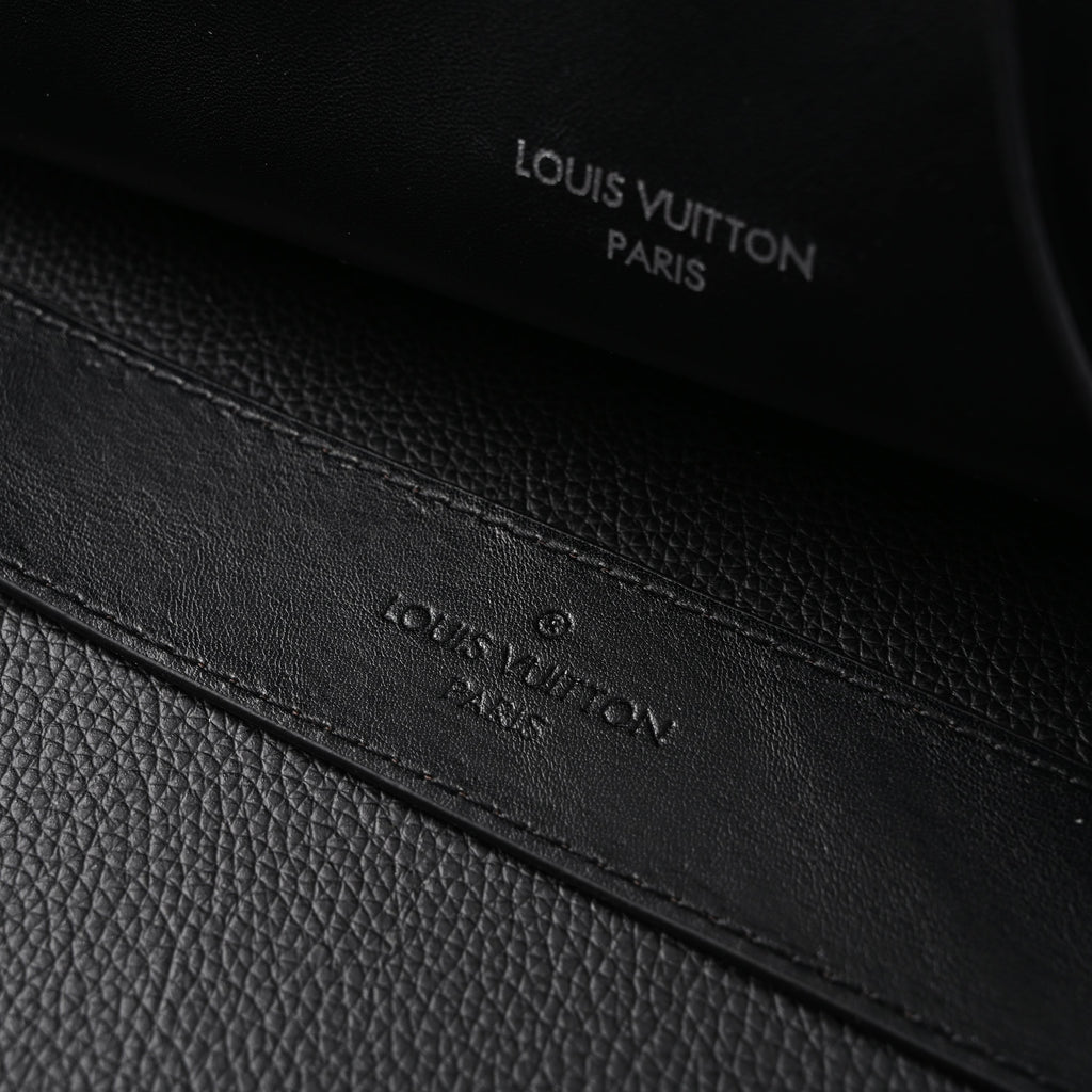 Louis Vuitton Montaigne Black Mahina Leather Shoulder Bag — view 19