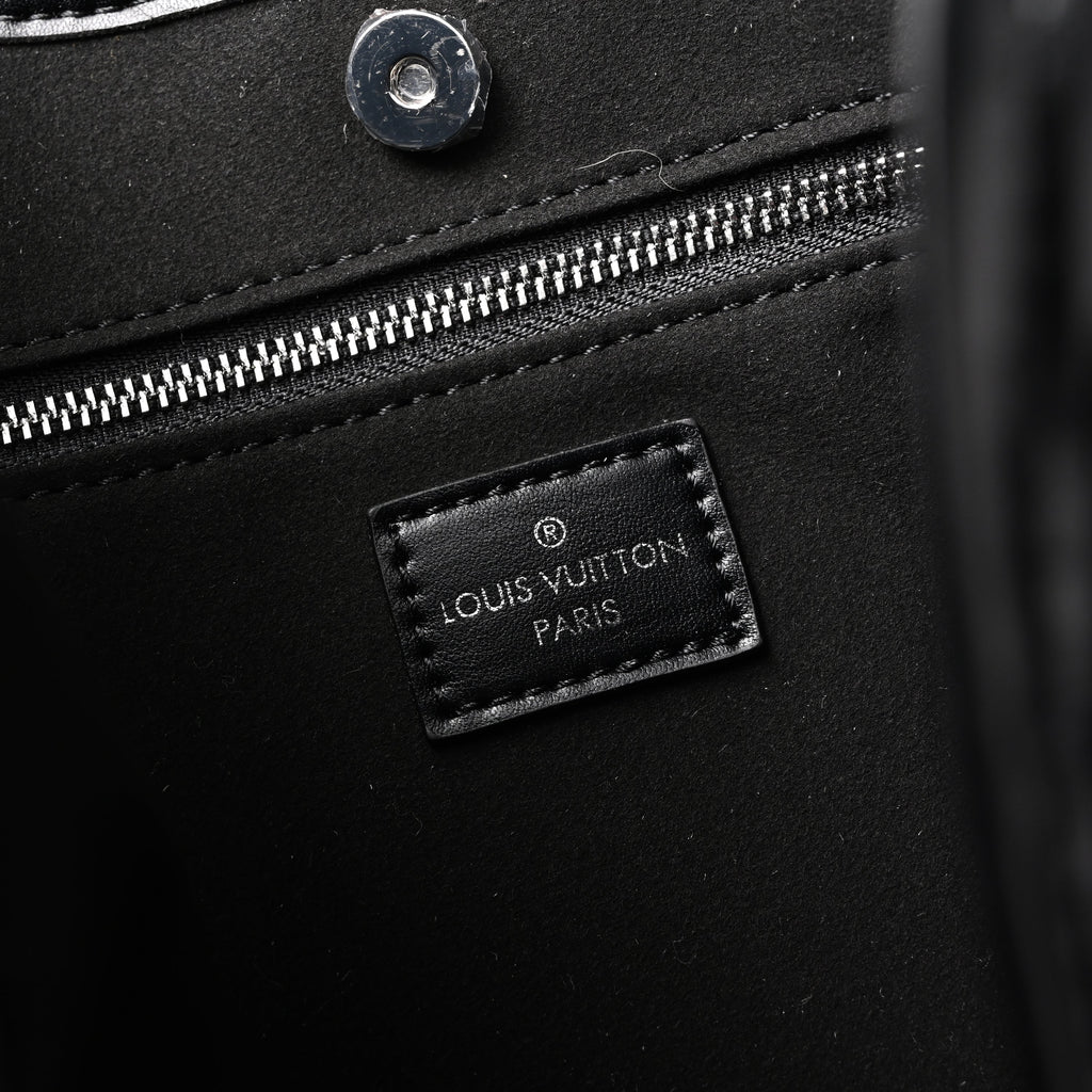 Louis Vuitton Montaigne Black Mahina Leather Shoulder Bag — view 6