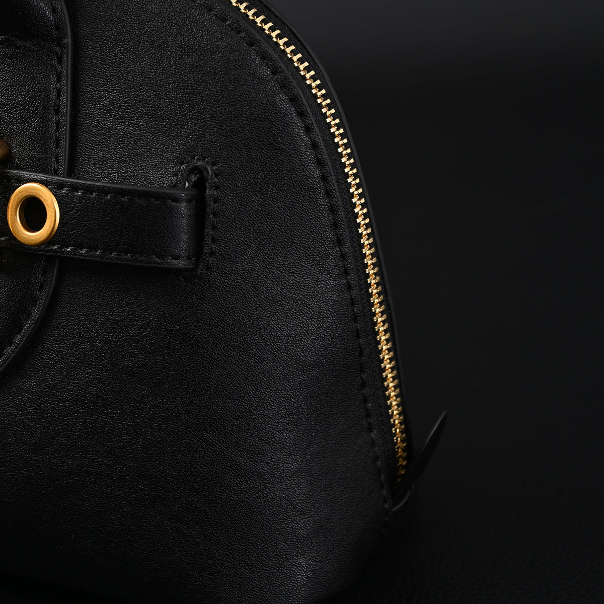 Miu Miu Black Leather Satchel Bag – Medium Structured Tote - Black with Gold-Tone Accents — view 17