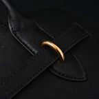 Miu Miu Black Leather Satchel Bag – Medium Structured Tote - Black with Gold-Tone Accents — view 18