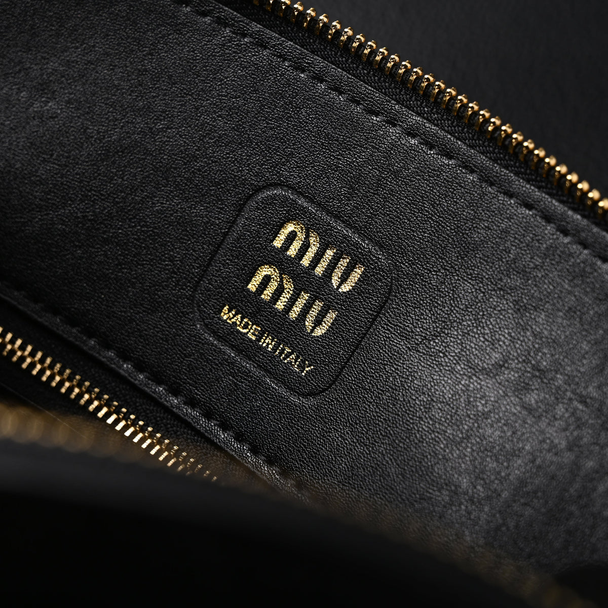 Miu Miu Black Leather Satchel Bag – Medium Structured Tote - Black with Gold-Tone Accents — view 3
