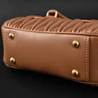 Miu Miu Matelassé Leather Top Handle Bag – Caramel Brown — view 12
