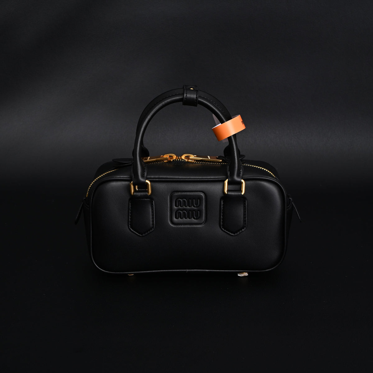 Miu Miu Leather Top Handle Satchel – Classic Black Satchel Bag — view 7