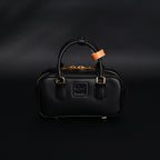 Miu Miu Black Matelassé Leather Satchel Bag – Mini Top Handle - Black with Gold-Tone Accents — view 7