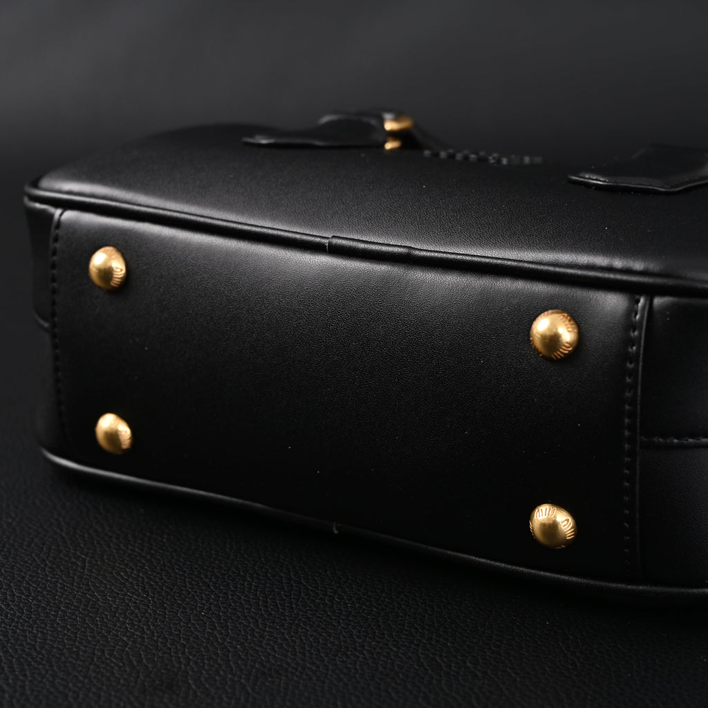 Miu Miu Leather Top Handle Satchel – Classic Black Satchel Bag — view 14