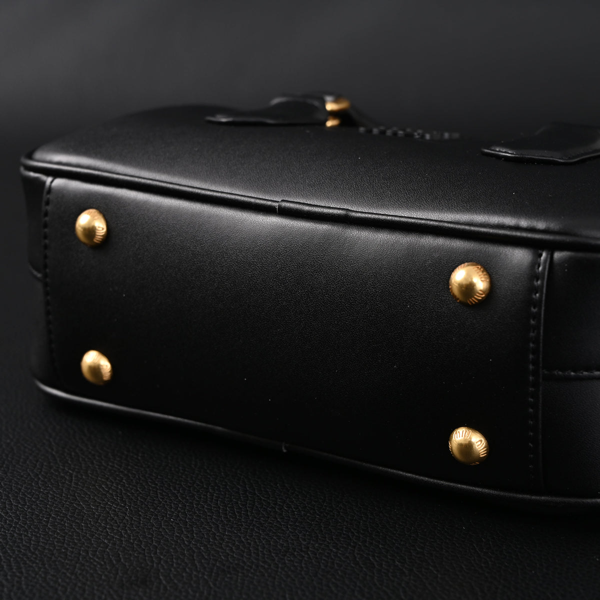 Miu Miu Leather Top Handle Satchel – Classic Black Satchel Bag — view 14