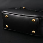 Miu Miu Black Matelassé Leather Satchel Bag – Mini Top Handle - Black with Gold-Tone Accents — view 14