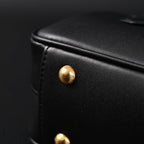 Miu Miu Black Matelassé Leather Satchel Bag – Mini Top Handle - Black with Gold-Tone Accents — view 16