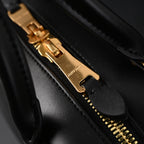 Miu Miu Black Matelassé Leather Satchel Bag – Mini Top Handle - Black with Gold-Tone Accents — view 19