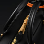 Miu Miu Black Matelassé Leather Satchel Bag – Mini Top Handle - Black with Gold-Tone Accents — view 2