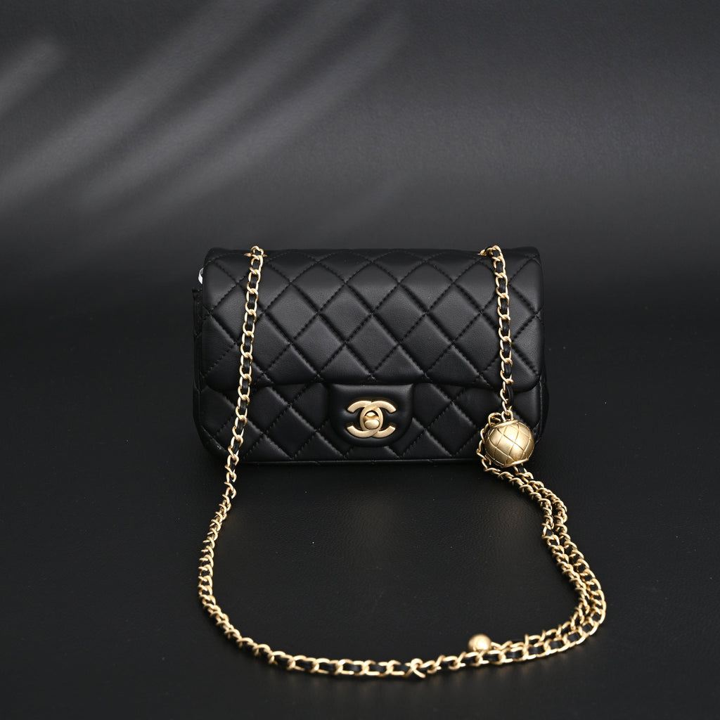 Chanel Classic Flap Mini Bag – Black Quilted Lambskin with Gold-Tone Hardware — view 16
