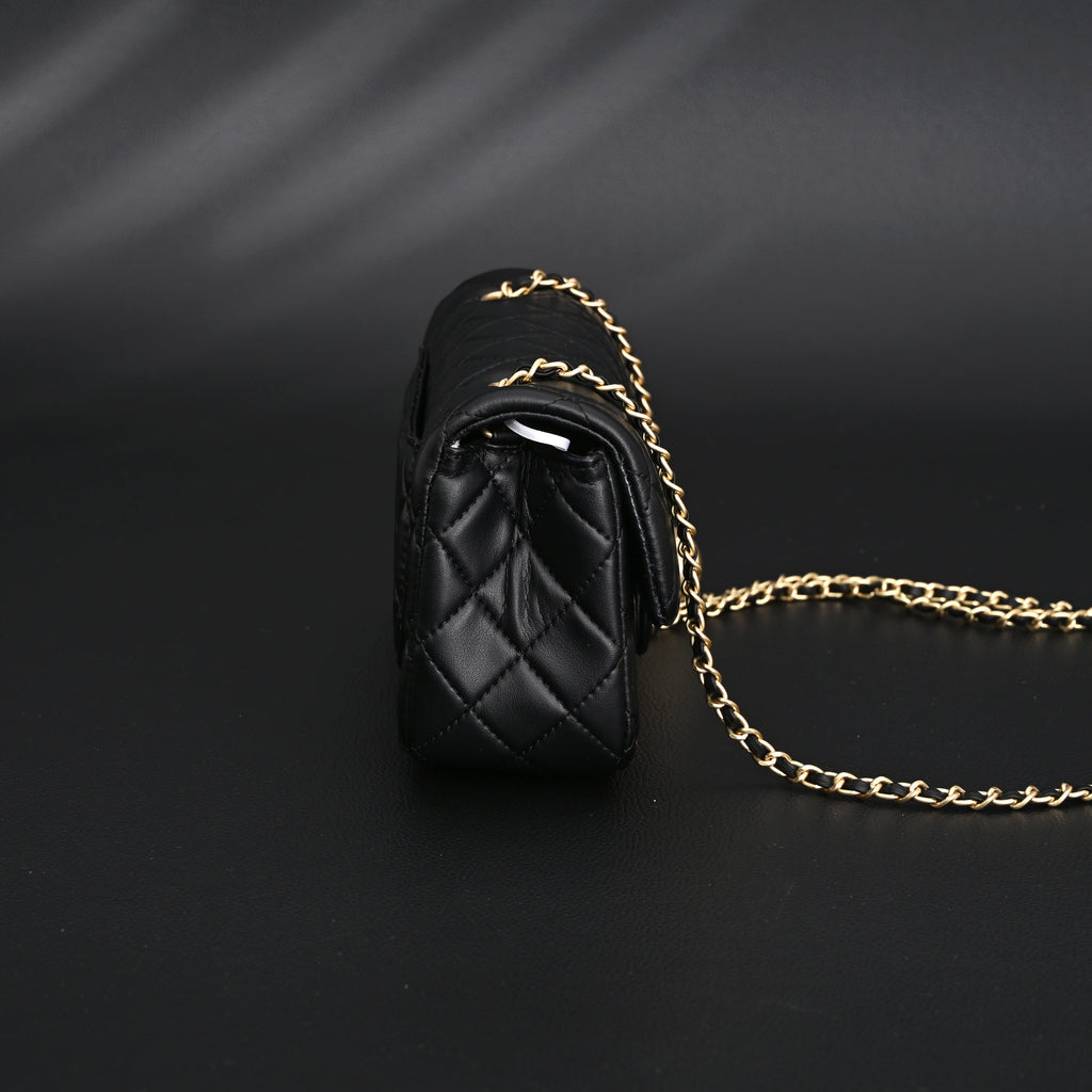 Chanel Classic Flap Mini Bag – Black Quilted Lambskin with Gold-Tone Hardware — view 2