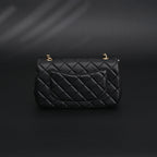 Chanel Classic Flap Mini Bag – Black Quilted Lambskin with Gold-Tone Hardware — view 3