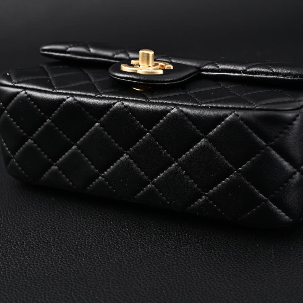 Chanel Classic Flap Mini Bag – Black Quilted Lambskin with Gold-Tone Hardware — view 6