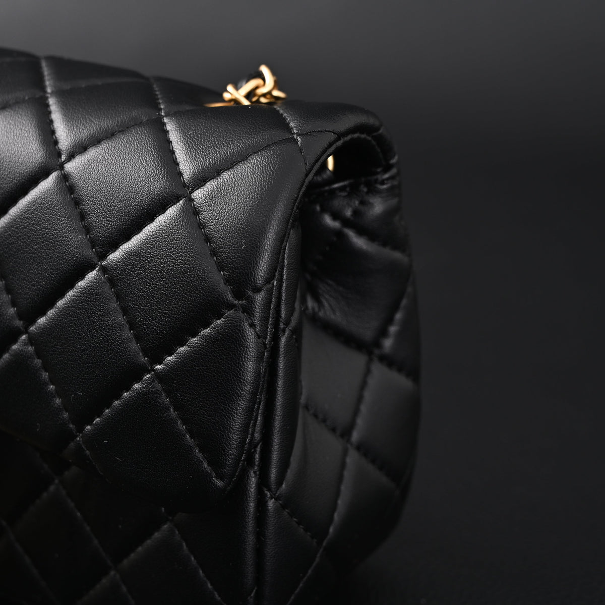 Chanel Classic Flap Mini Bag – Black Quilted Lambskin with Gold-Tone Hardware — view 8