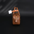 Miu Miu Leather Top Handle Satchel – Caramel Brown Satchel Bag — view 8