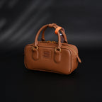 Miu Miu Leather Top Handle Satchel – Caramel Brown Satchel Bag — view 9