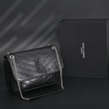 Saint Laurent Niki Medium Black Crinkled Leather Shoulder Bag — view 1