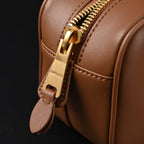 Miu Miu Leather Top Handle Satchel – Caramel Brown Satchel Bag — view 17