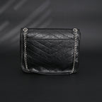 Saint Laurent Niki Medium Black Crinkled Leather Shoulder Bag — view 7