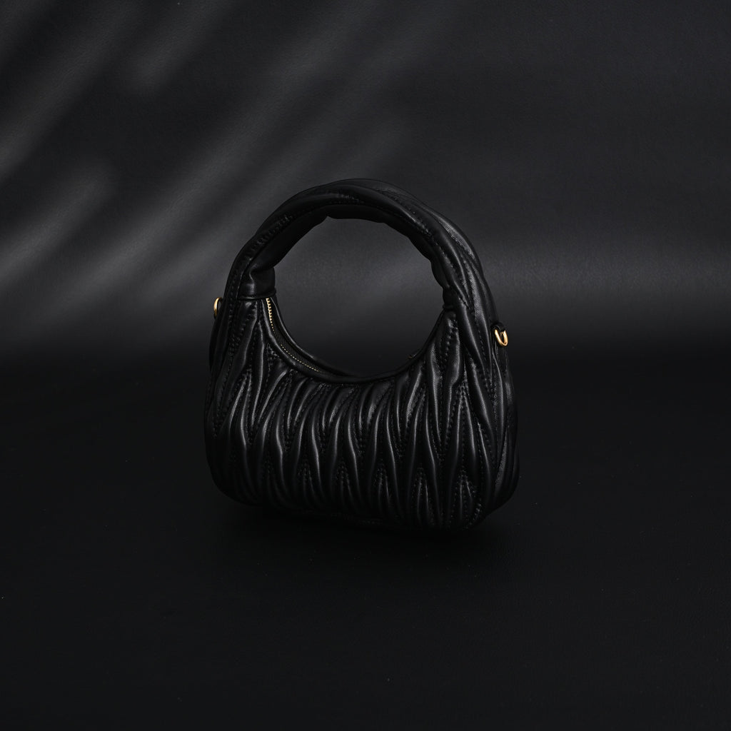 Miu Miu Matelassé Leather Hobo Bag – Black with Gold Hardware - Classic Black — view 3