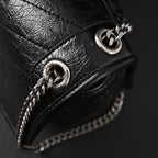 Saint Laurent Niki Medium Black Crinkled Leather Shoulder Bag — view 12