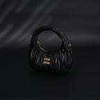 Miu Miu Matelassé Leather Hobo Bag – Black with Gold Hardware - Classic Black — view 5