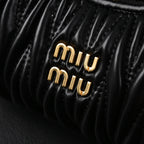 Miu Miu Matelassé Leather Hobo Bag – Black with Gold Hardware - Classic Black — view 7